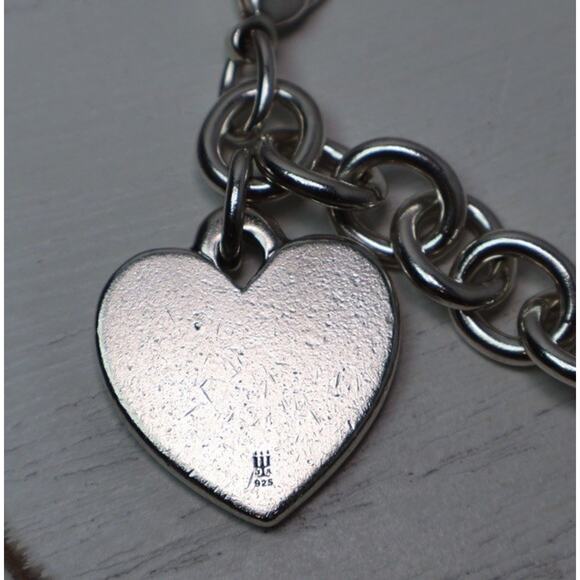 Retired James Avery 925 Cable With Large Heart Chain Bracelet 40G / 8in / 9.9mm - Picture 4 of 5